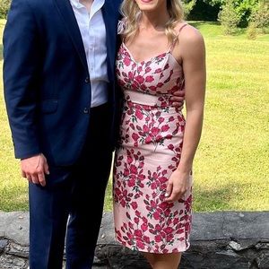 Lulu’s Pink Floral Two Piece Midi Dress